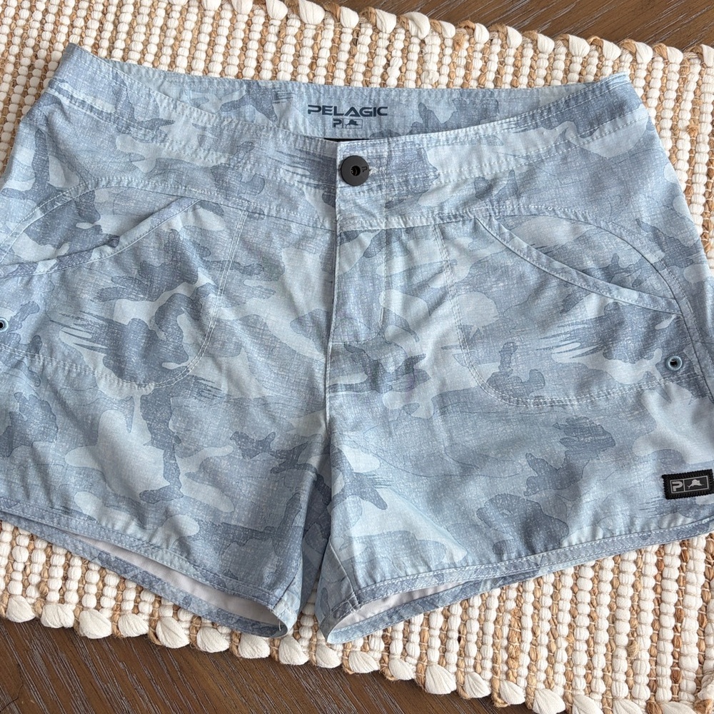 Pelagic Light Blue Camouflage Athletic Shorts